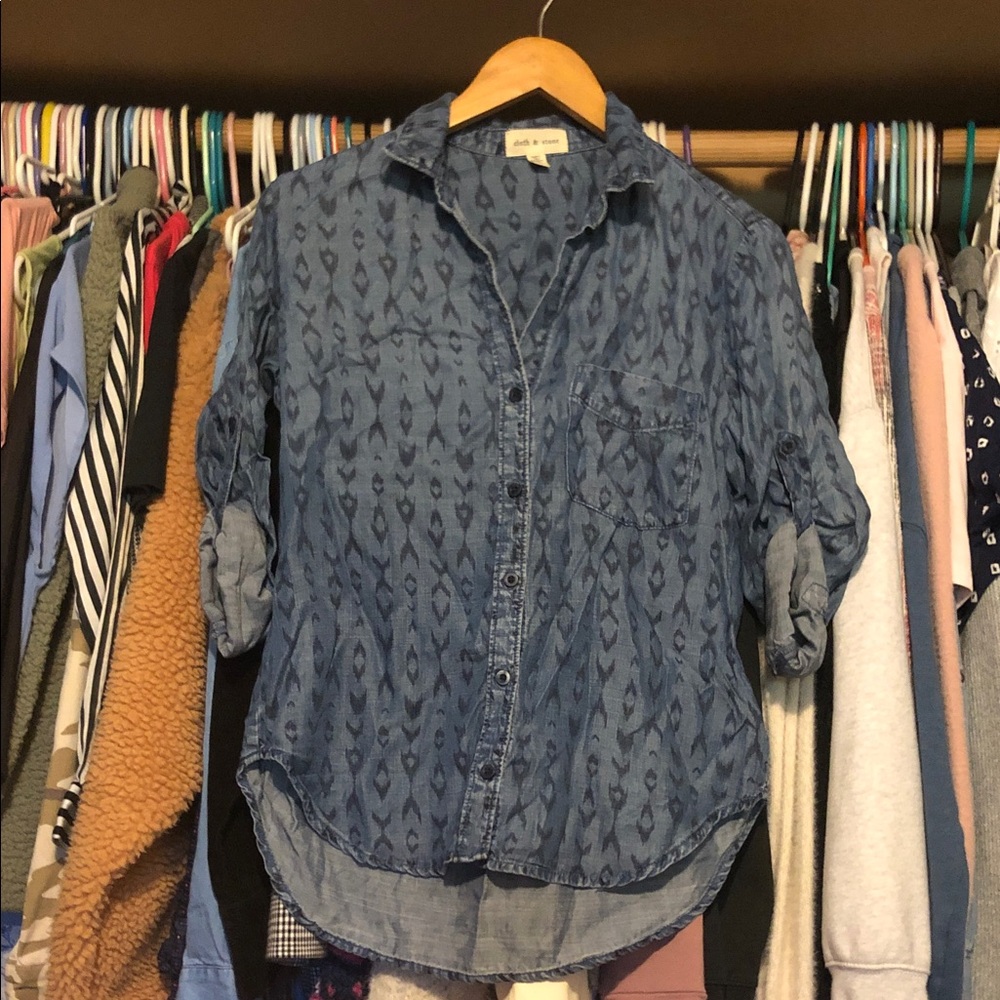 Cloth & Stone Indigo Patterned Shirt